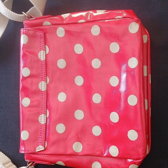 Cath Kidston Red Polka Dot Crossbody Bag ■ Flawed - Picture 4 of 6
